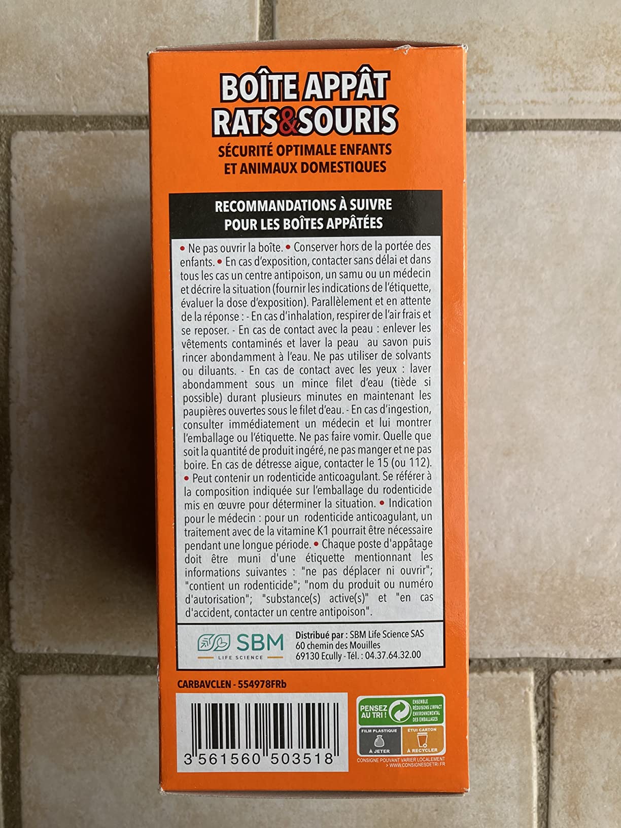 Caussade Boîte Appât rats souris boîte sécurisée à clé