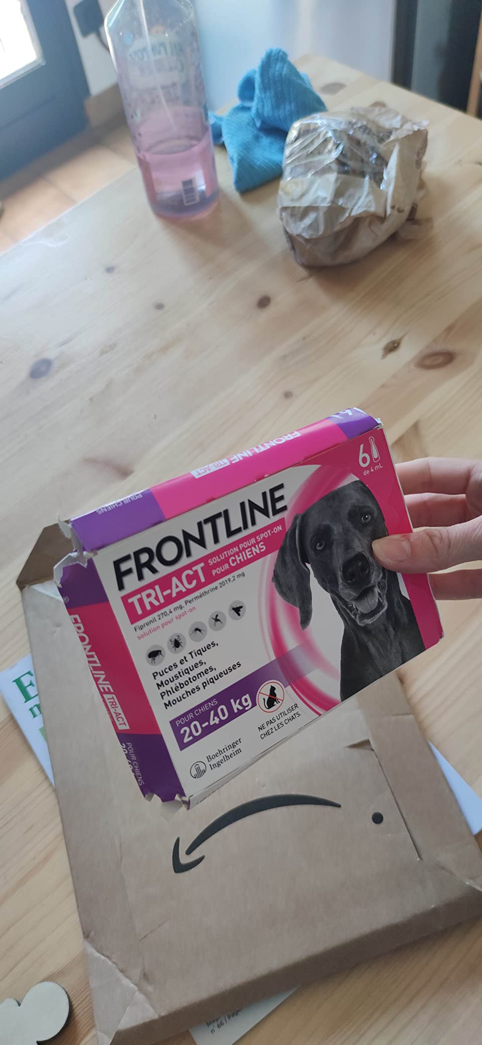 Frontline Tri-Act Chien L 20-40 kg antiparasitaire 6 pipettes 5 parasites
