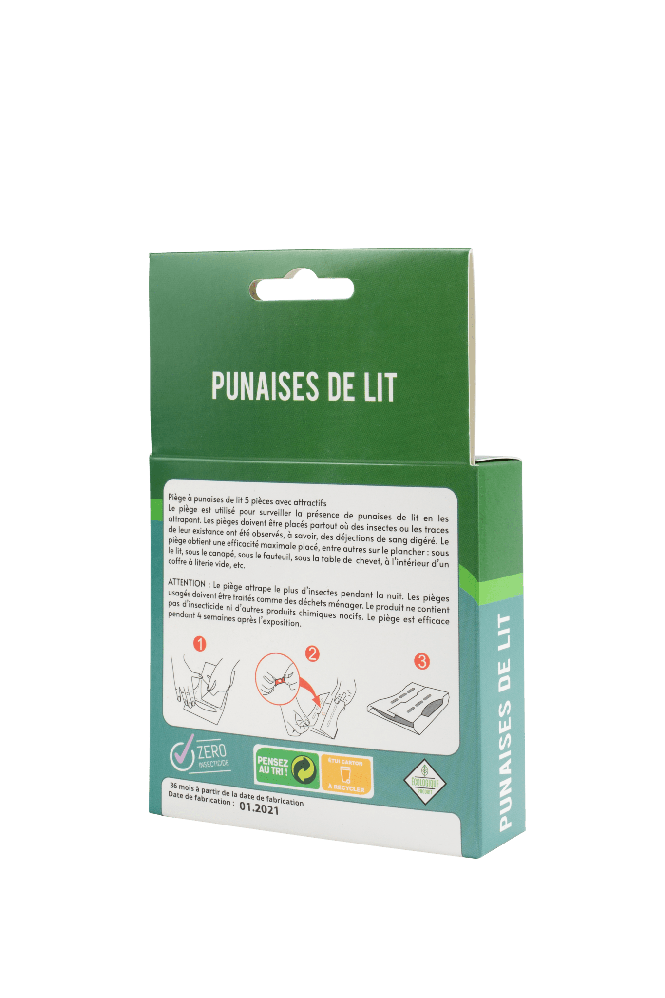 Terra Nostra piège plaque anti-punaises de lit x5 écologique