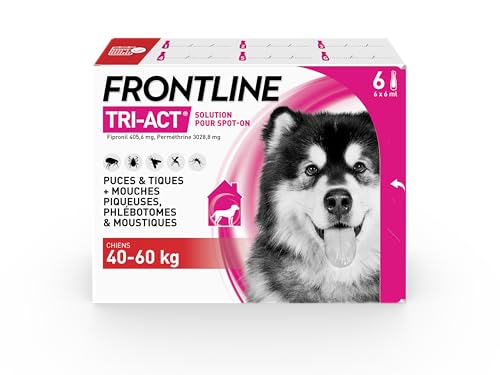Frontline Tri-Act Chien XL antiparasitaire 40-60 kg 6 pipettes puces