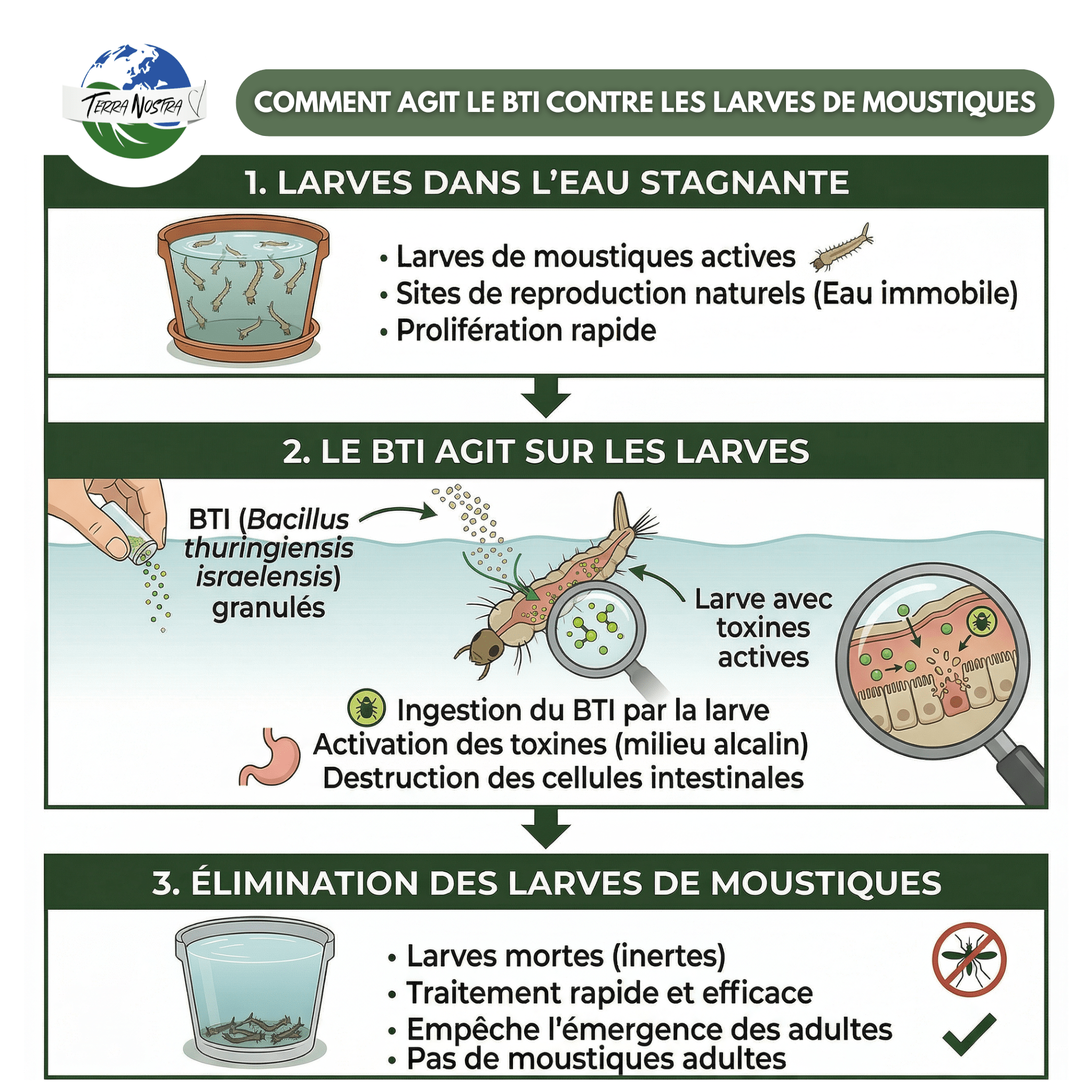 Terra Nostra Larvicides anti-moustiques granulés 50g