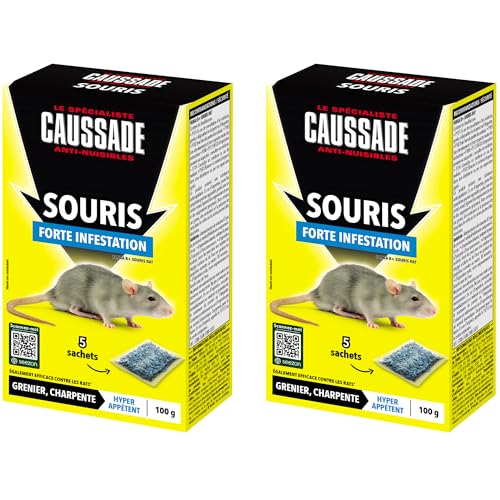 Caussade Anti-Souris souricide 5 sachets 100 g céréales infestation