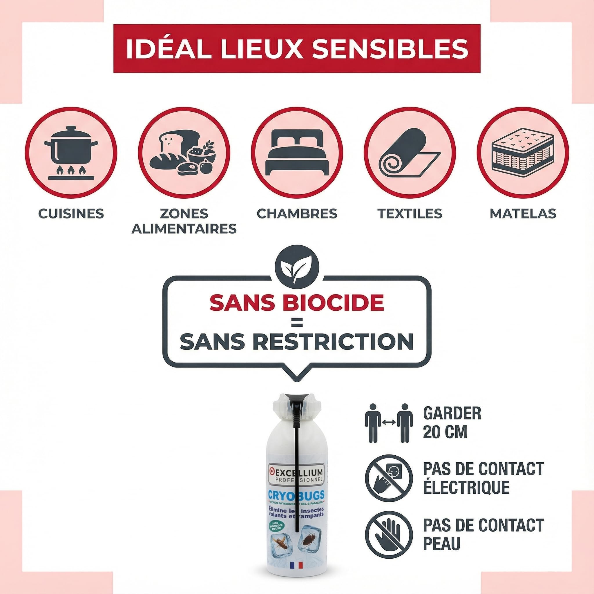 Cryobugs Excellium bombe froid insecticide 500 ml -40°C