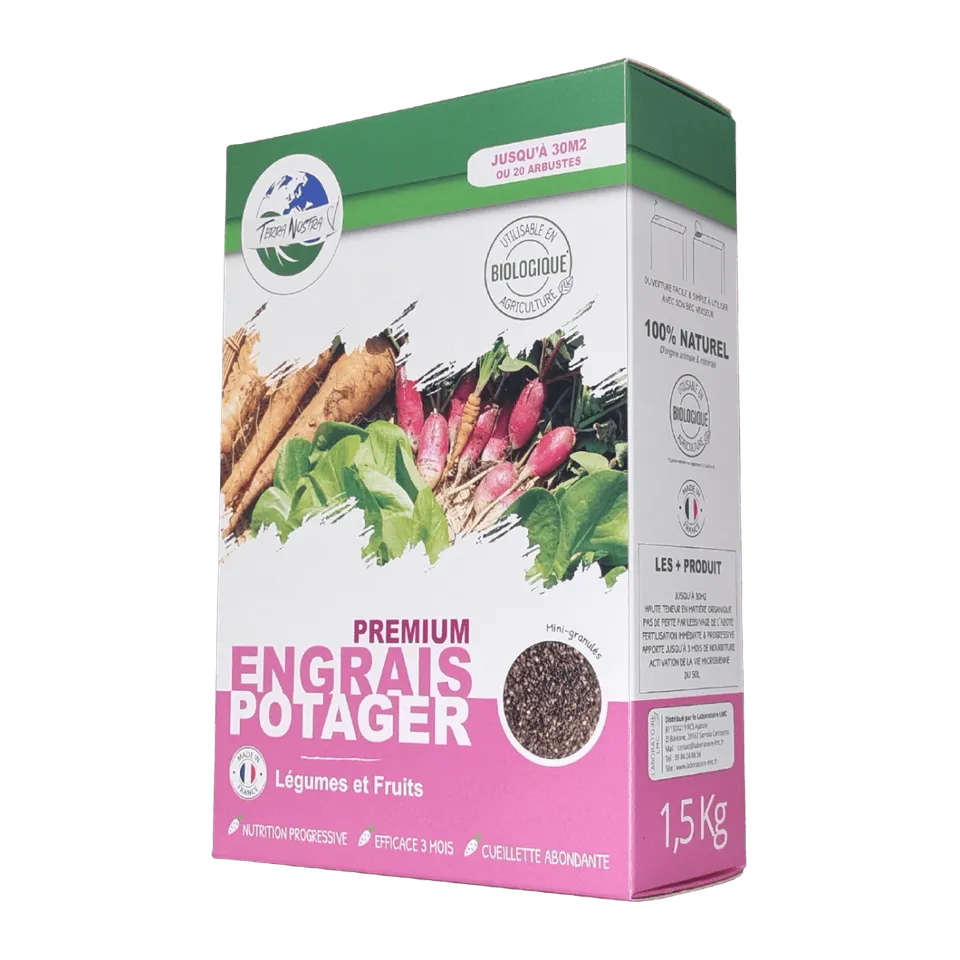 Terra Nostra engrais potager premium granules boite 1,5 kg 3 mois