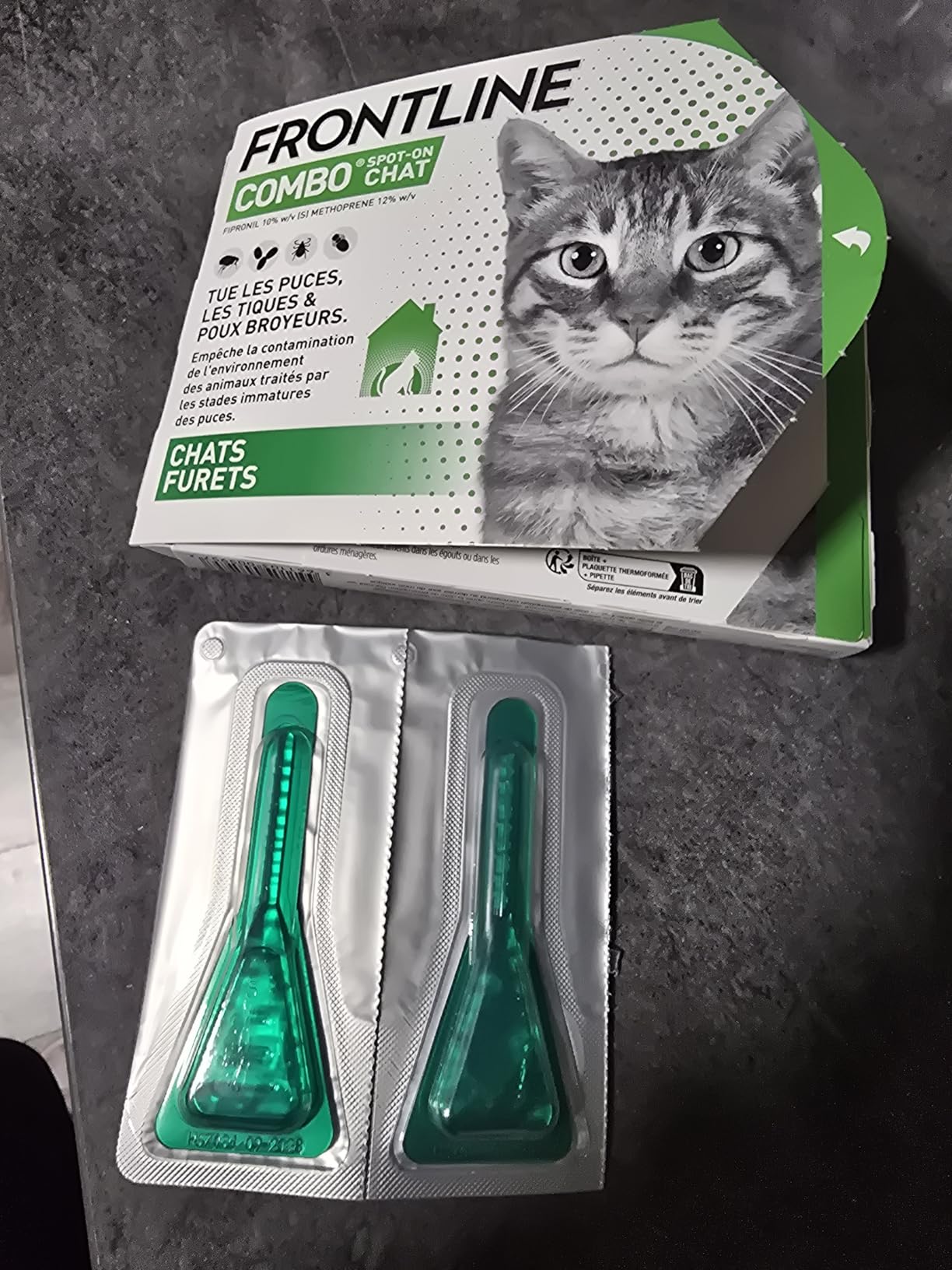 Frontline Combo Chat spot-on antiparasitaire 6 pipettes anti-larves