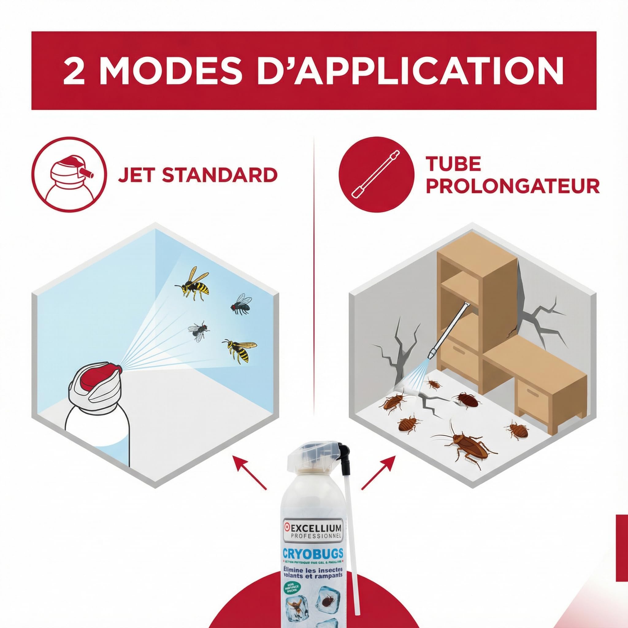 Cryobugs Excellium bombe froid insecticide 500 ml -40°C