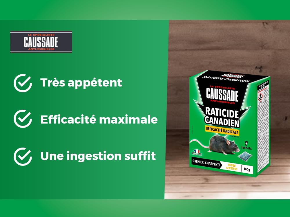 Caussade Canadien 7 Sachets Céréales raticide 140g