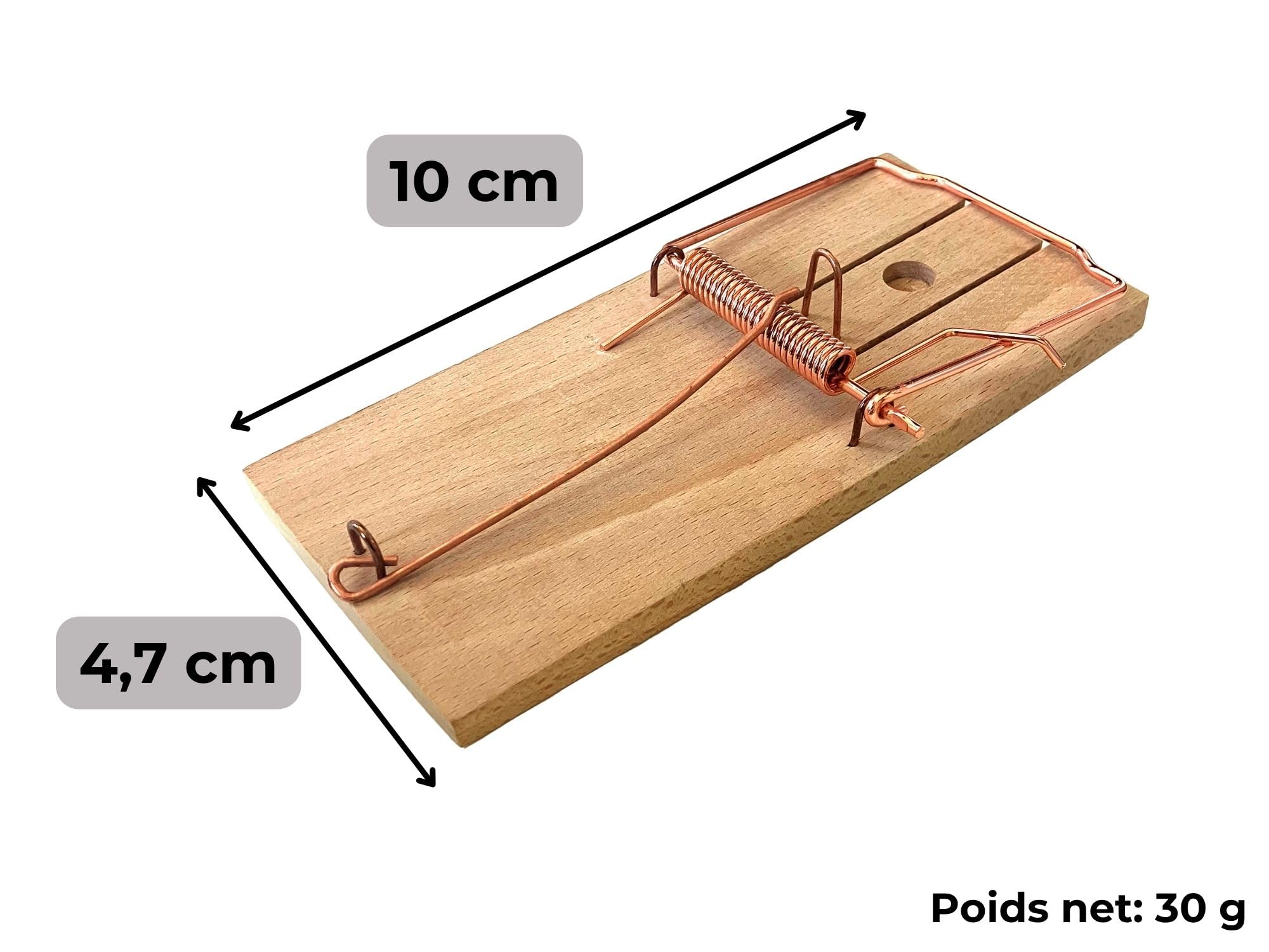 Caussade tapette à souris bois 10 x 4,7 cm 1 pièce réutilisable