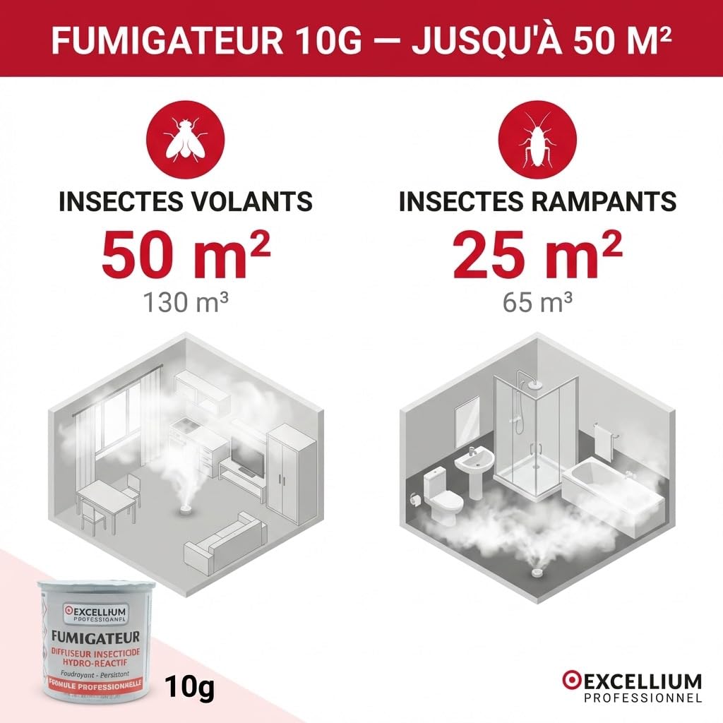 Excellium Professionnel fumigateur 10 g punaises 25 m²