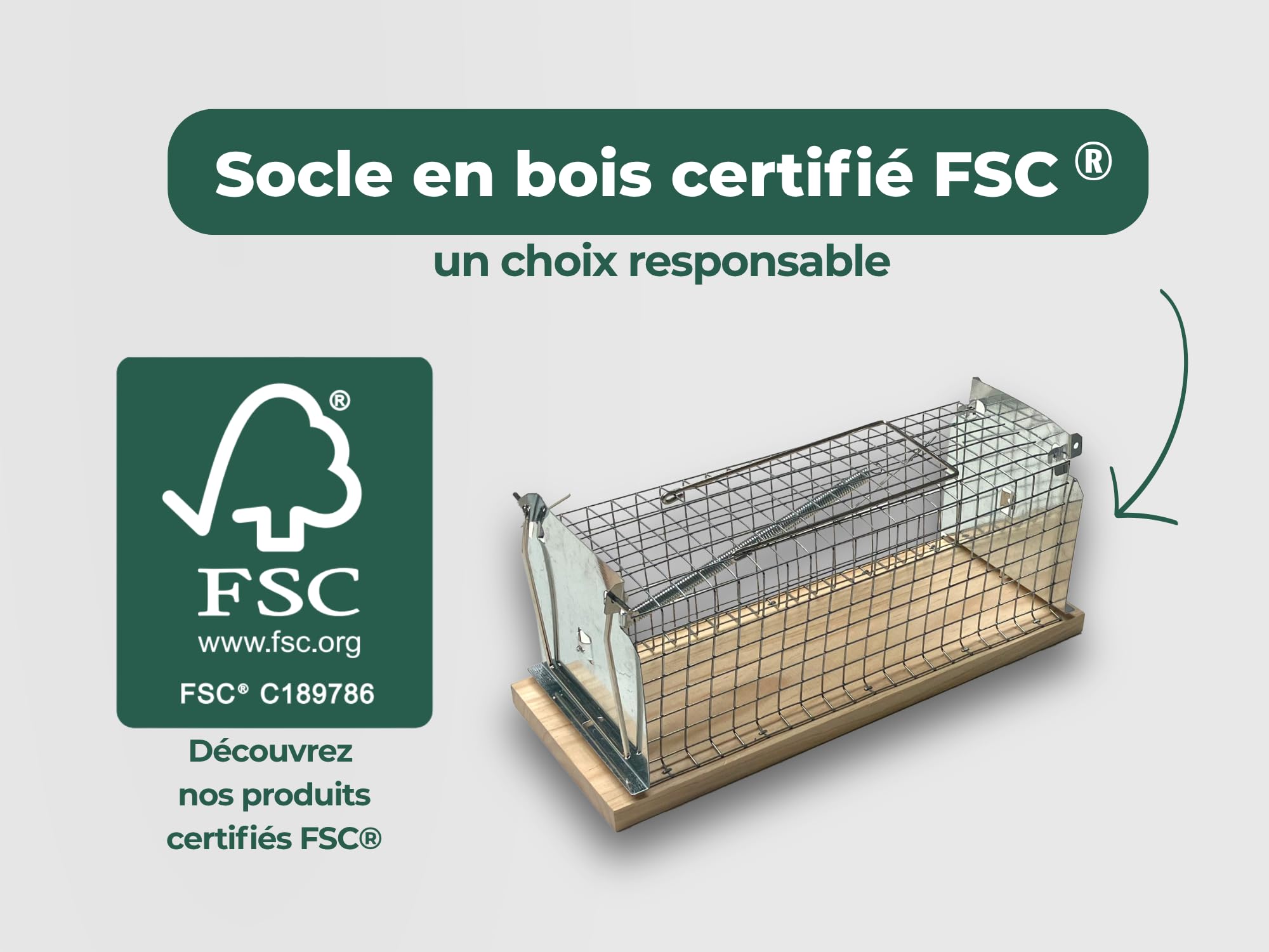 Caussade Nasse Rats 29 cm piège à rats bois vivant