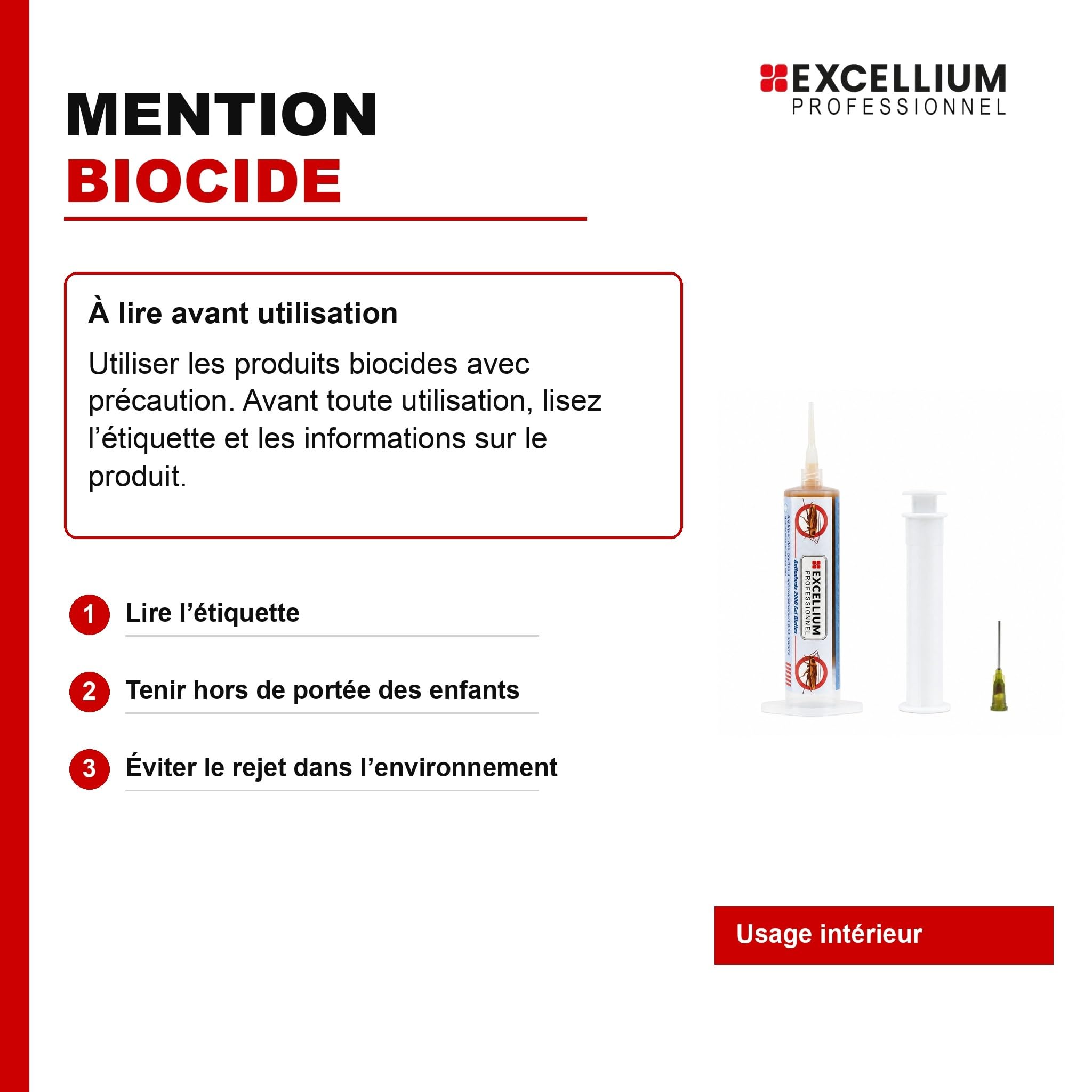 Excellium Professionnel Gel Appât Anti-Cafards IGR 40g