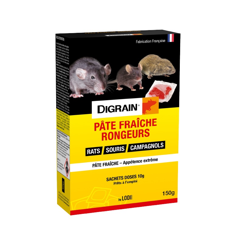 Digrain Pâte Fraîche Rongeurs raticide appât frais