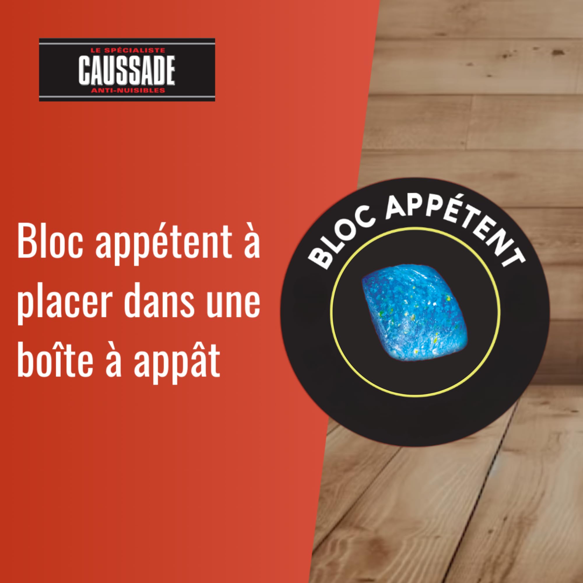 Caussade Anti-Rats Souris 10 blocs appât 300 g humide