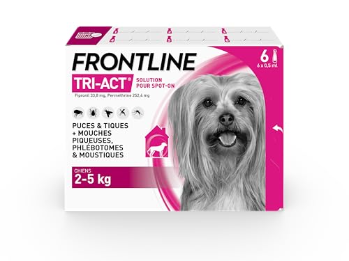 Frontline Tri-Act XS pipettes chien 2-5 kg 6 pipettes 5 parasites