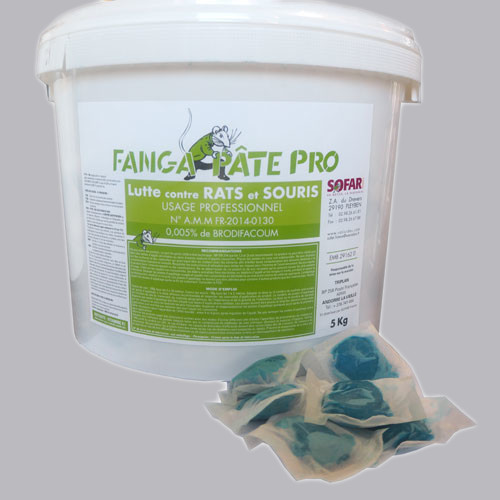 Ratunion 2000 Fanga Pâte Pro raticide pâte fraîche
