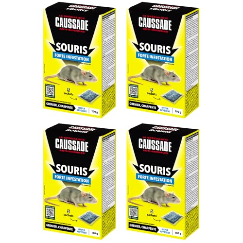 Caussade Anti-Souris souricide 5 sachets 100 g céréales infestation