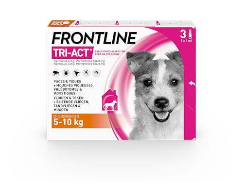 Frontline Tri-Act S pipettes chien 5-10 kg 3 pipettes 5 parasites