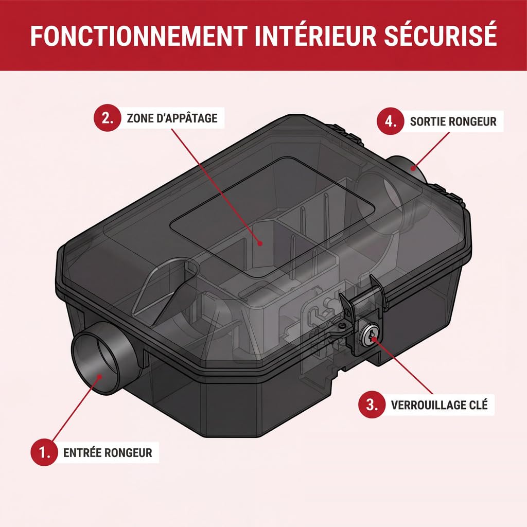 Excellium Professionnel poste appâtage anti rats verrouillable à clé