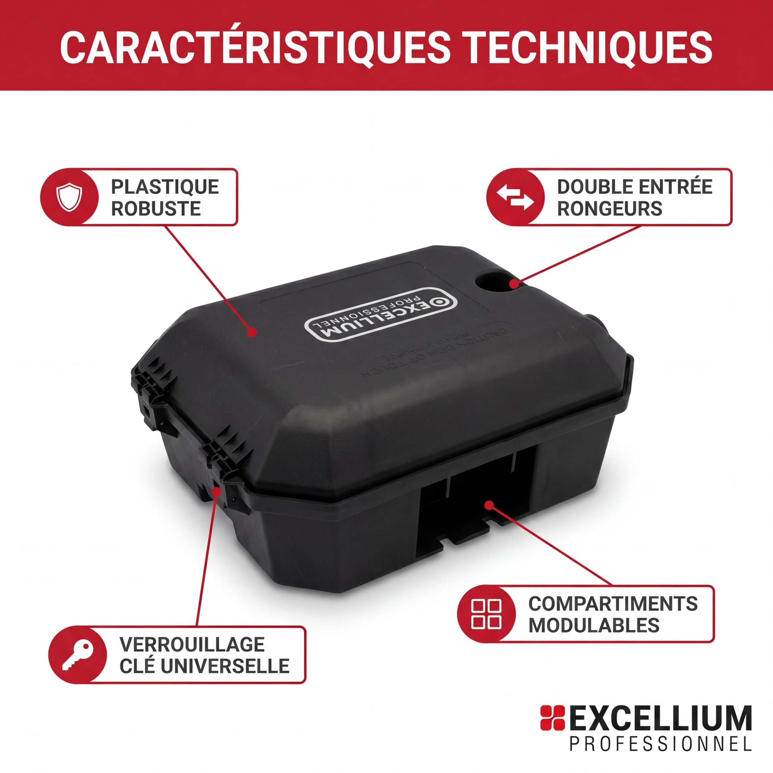 Excellium Professionnel poste appâtage anti rats verrouillable à clé