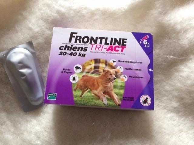 Frontline Tri-Act Chien L 20-40 kg antiparasitaire 6 pipettes 5 parasites