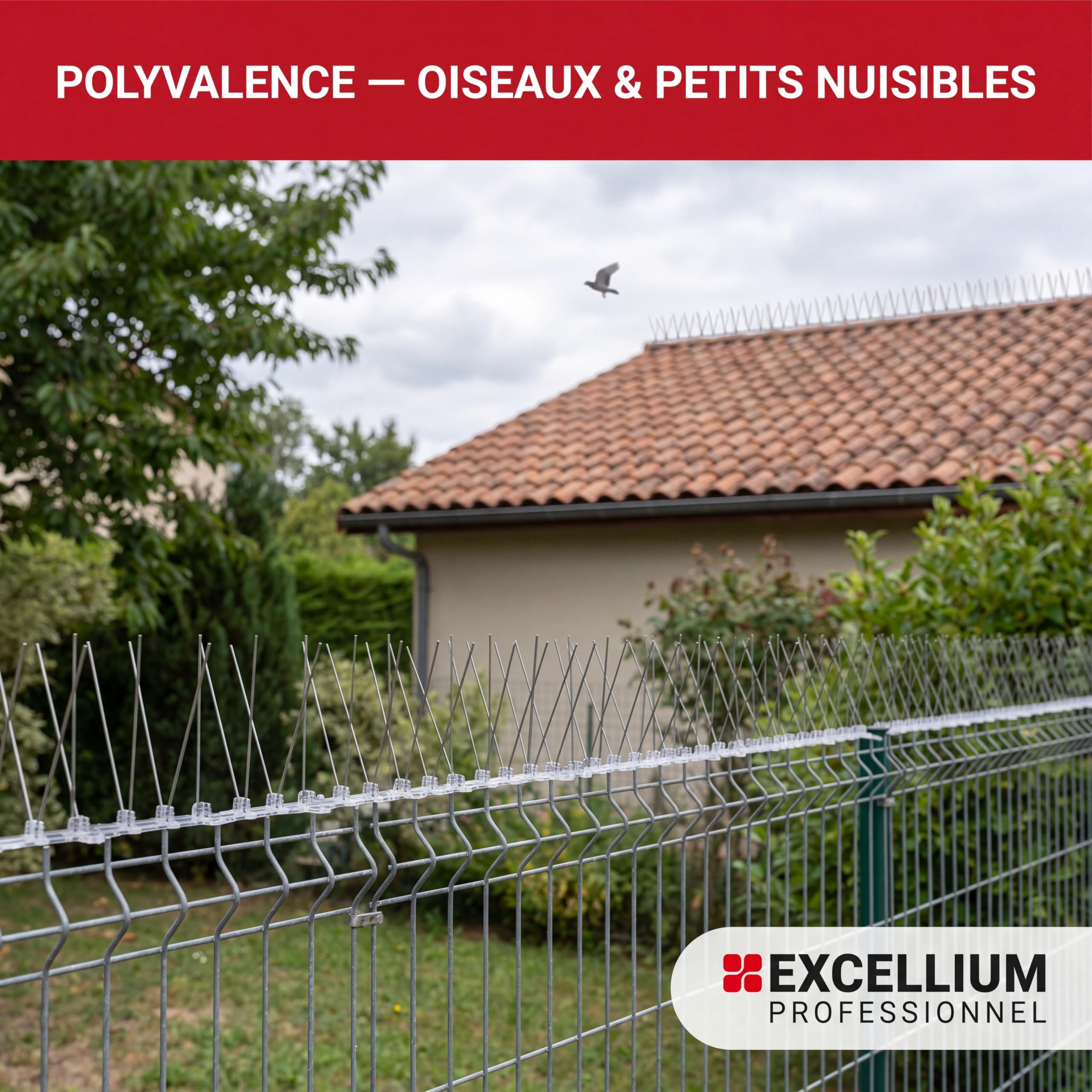 Excellium Professionnel pics anti pigeons souples semelle cintrable 10 m