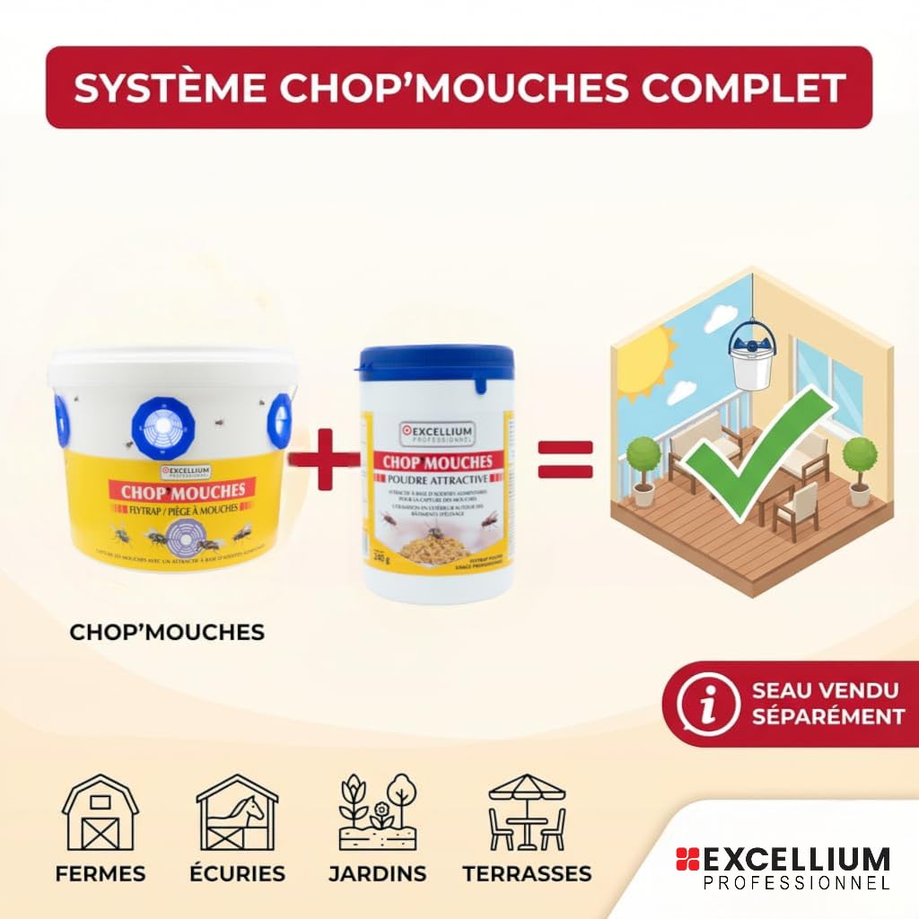 Excellium Chop'Mouches piège à mouches extérieur seau 240 g