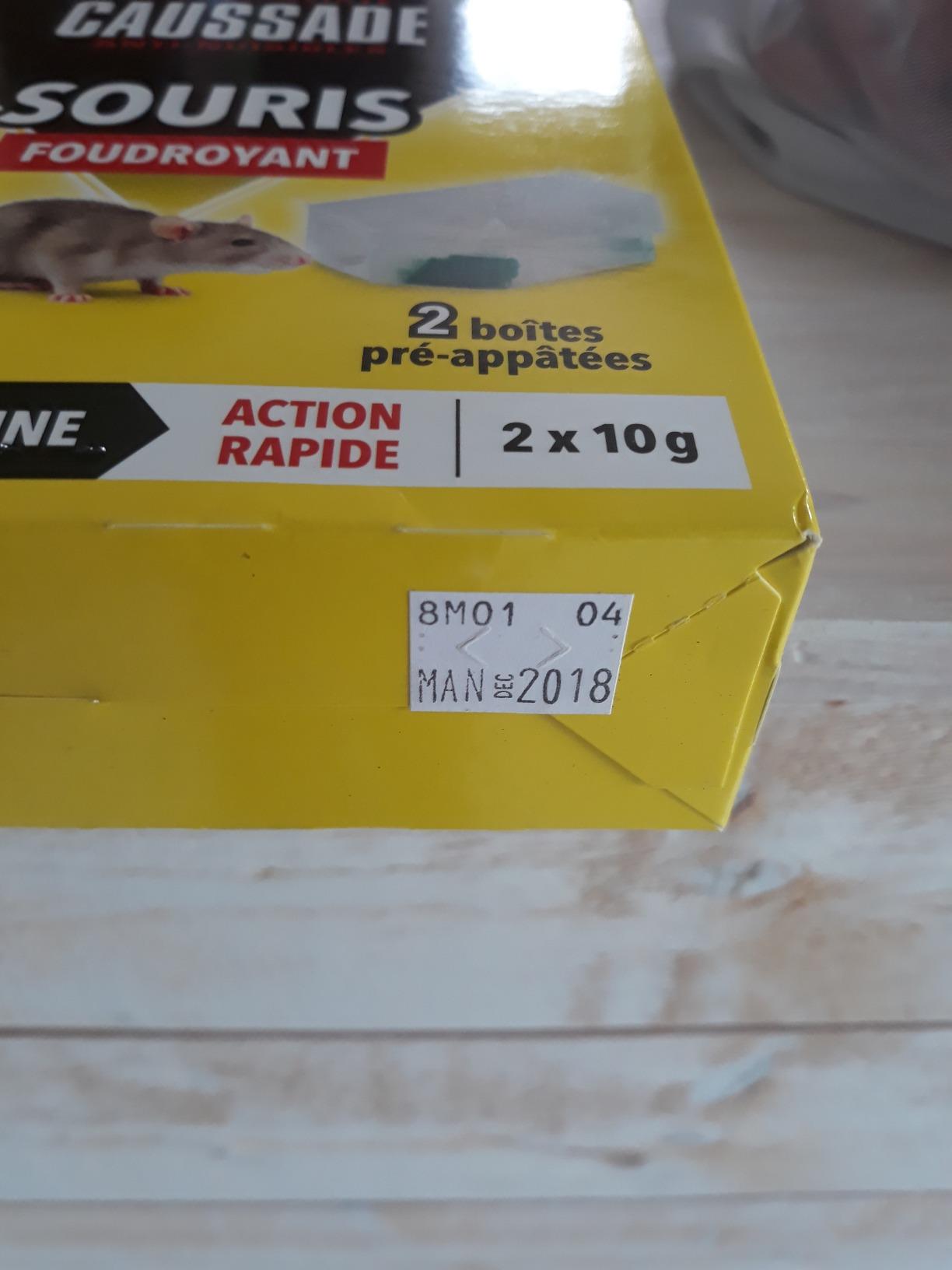 Caussade Anti-Souris 2 boîtes pré-appâtées raticide 20g foudroyant