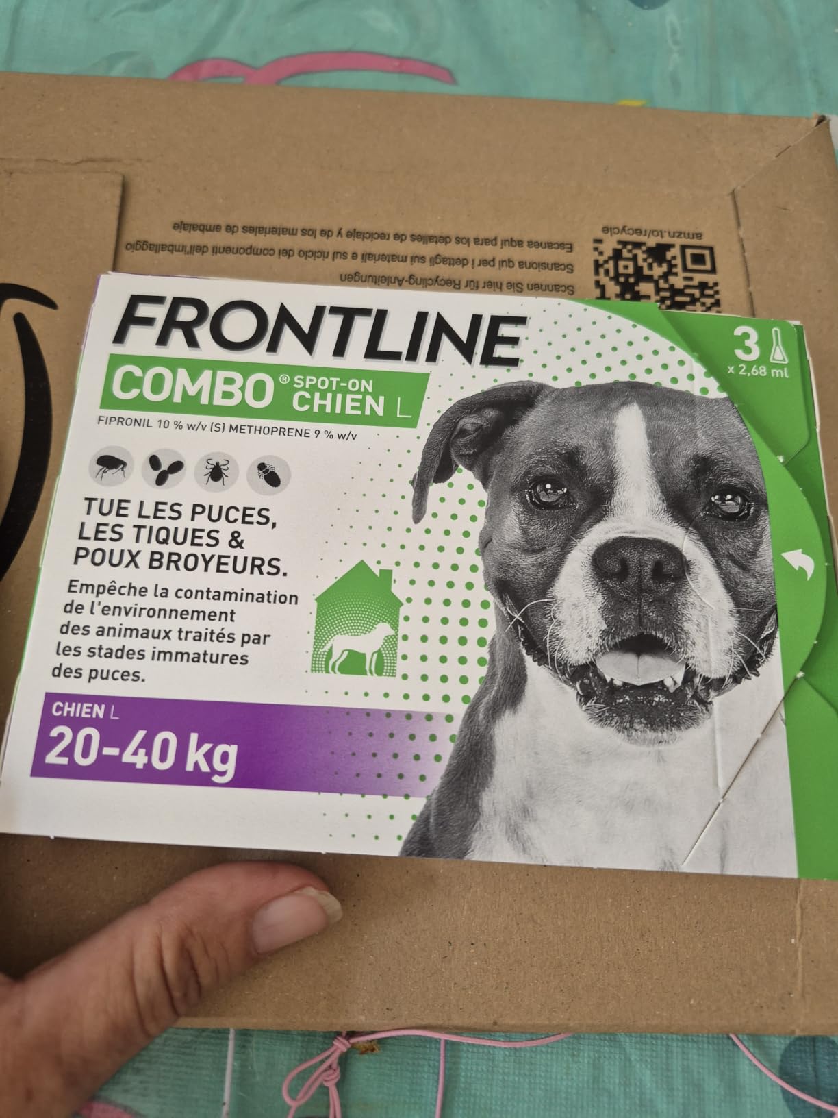 Frontline Combo L pipettes chien 20-40 kg 6 pipettes puces habitat