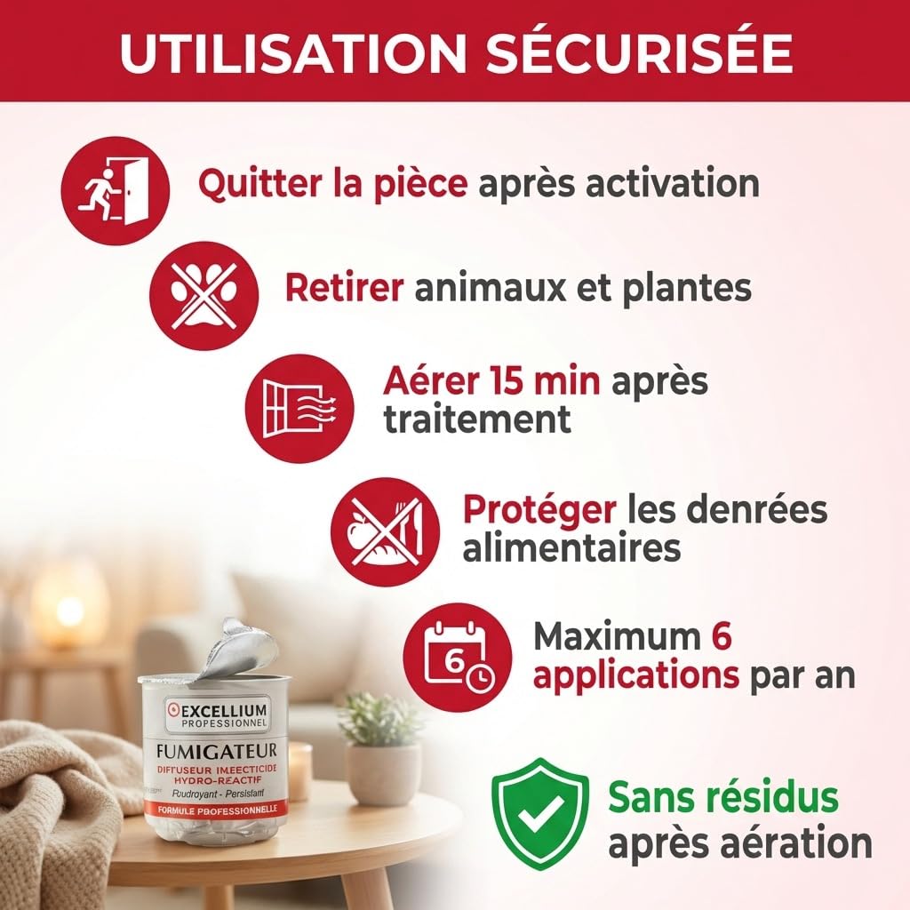 Excellium Professionnel fumigateur 10 g punaises 25 m²