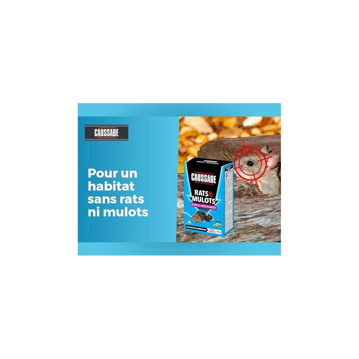 Caussade Anti-Rats & Mulots CARMUC150N raticide céréales 150g résistants