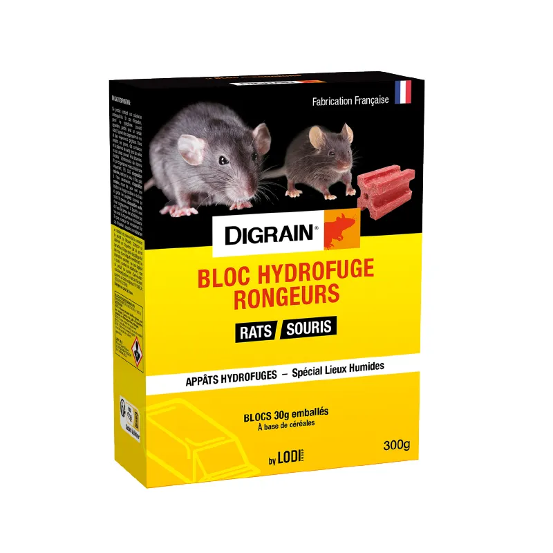 Digrain Bloc Hydrofuge Rongeurs raticide bloc hydrofuge
