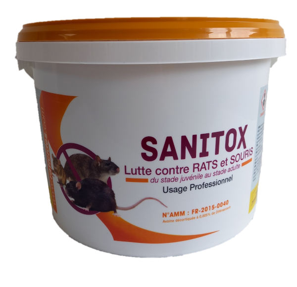 Ratunion Sanitox raticide avoine décortiquée