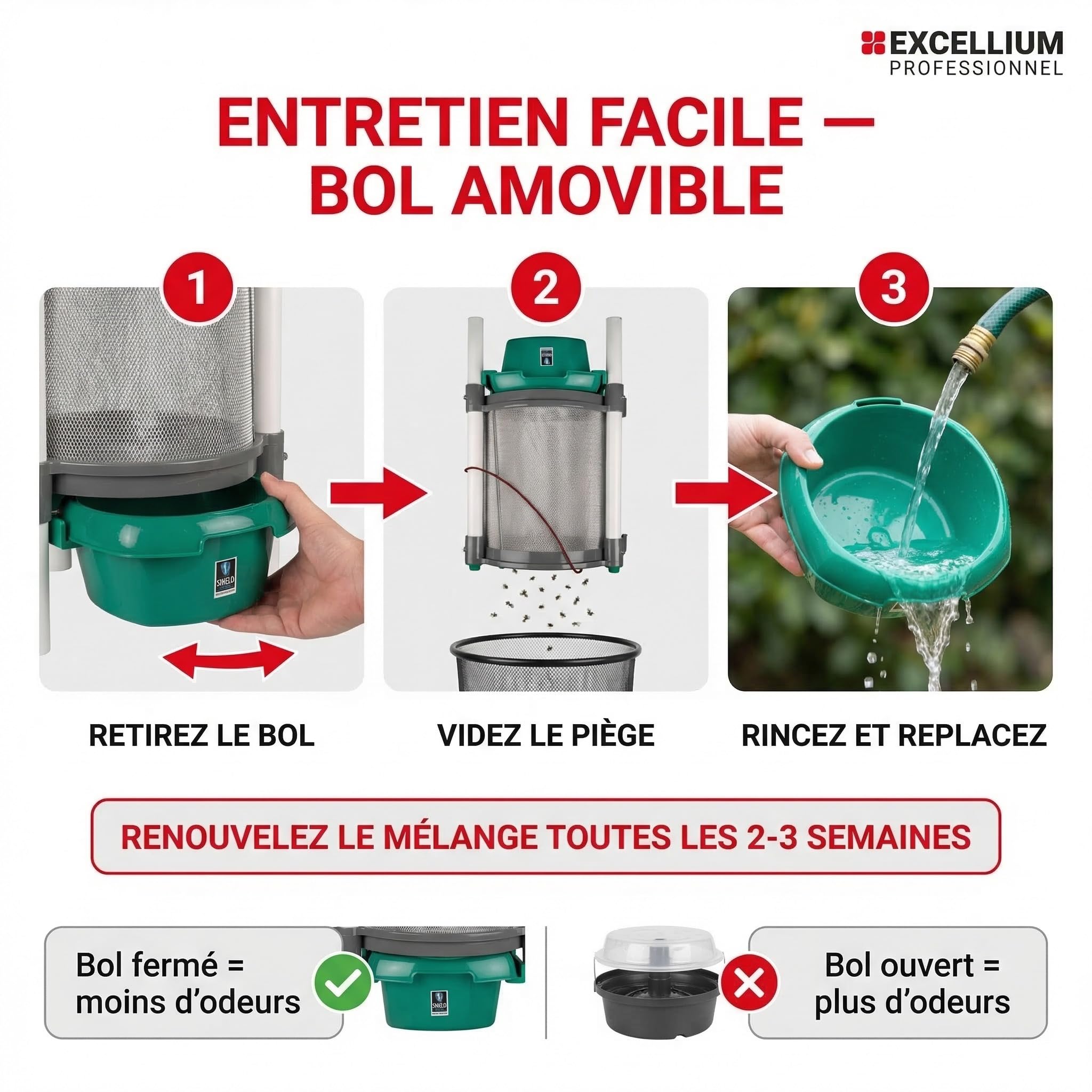 Excellium Professionnel piège mouches grande capacité