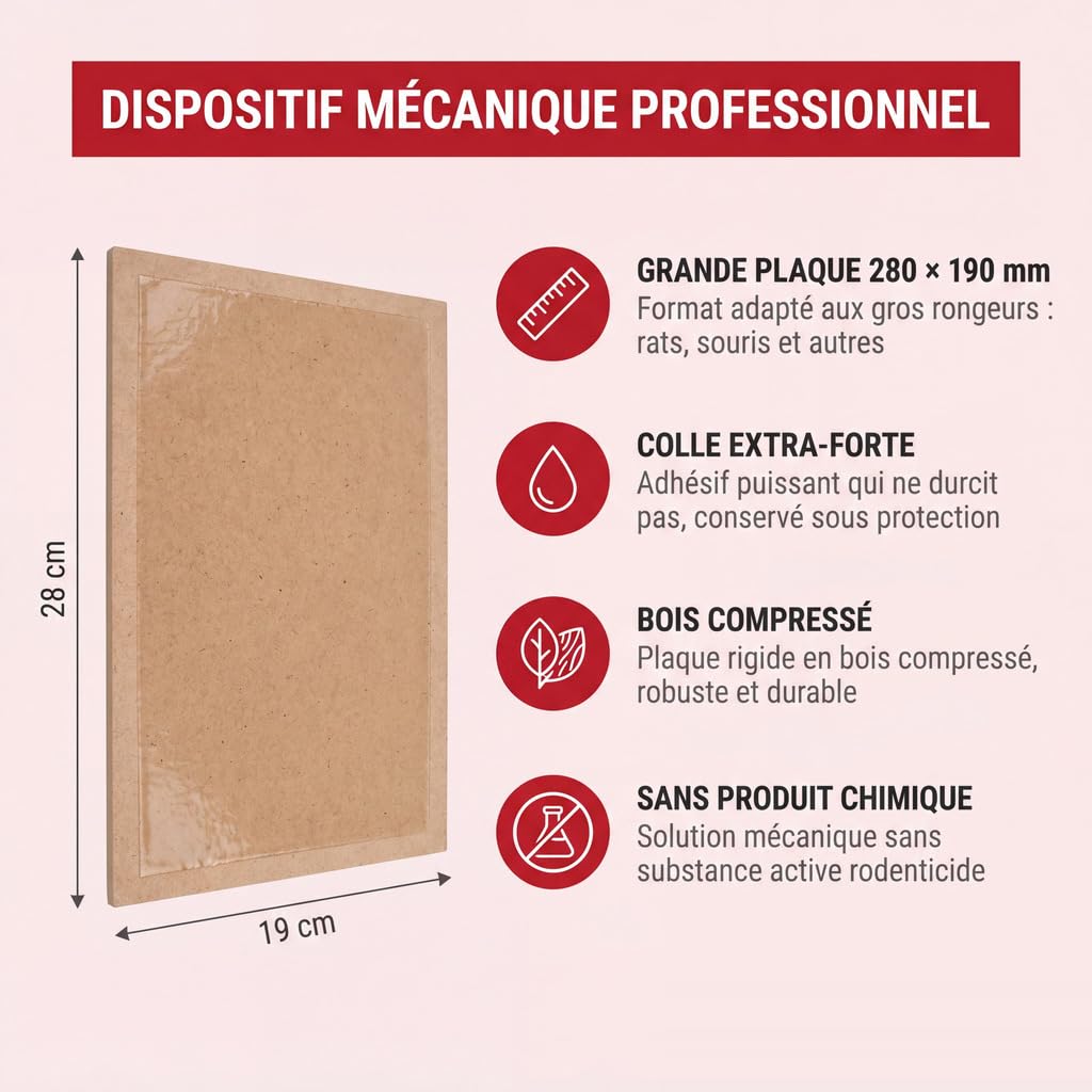 Excellium Professionnel plaques glu rats lot de 2