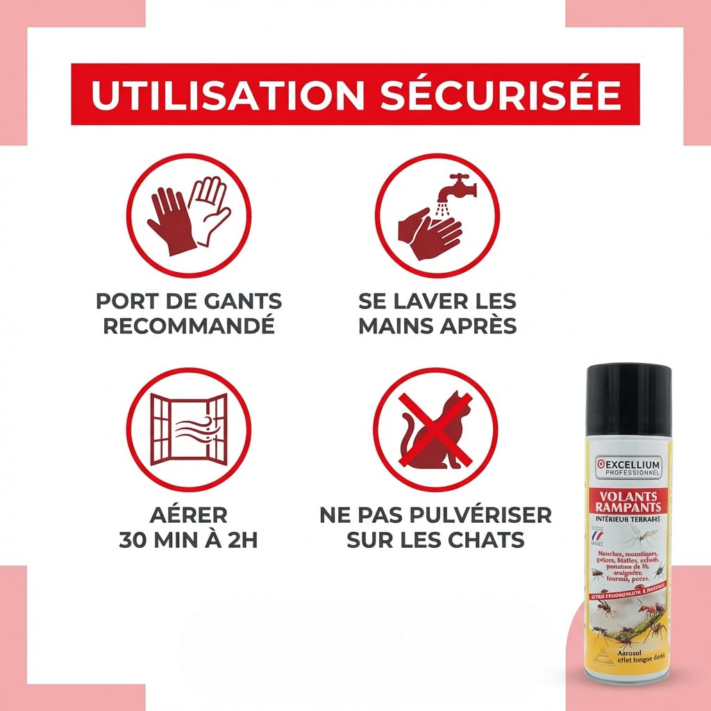 Excellium Professionnel aérosol insecticide 500 ml volants