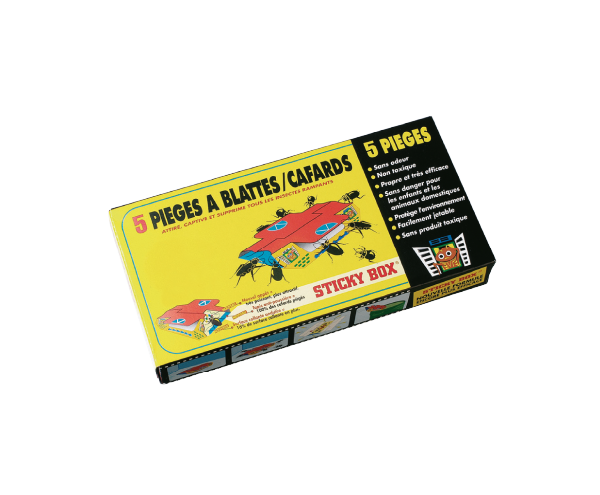 Aurodil Sticky Box piège blattes boîte 5 pièges carton