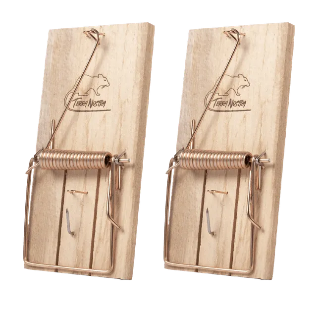 Terra Nostra tapette rats souris bois grande lot de 2 mecanique