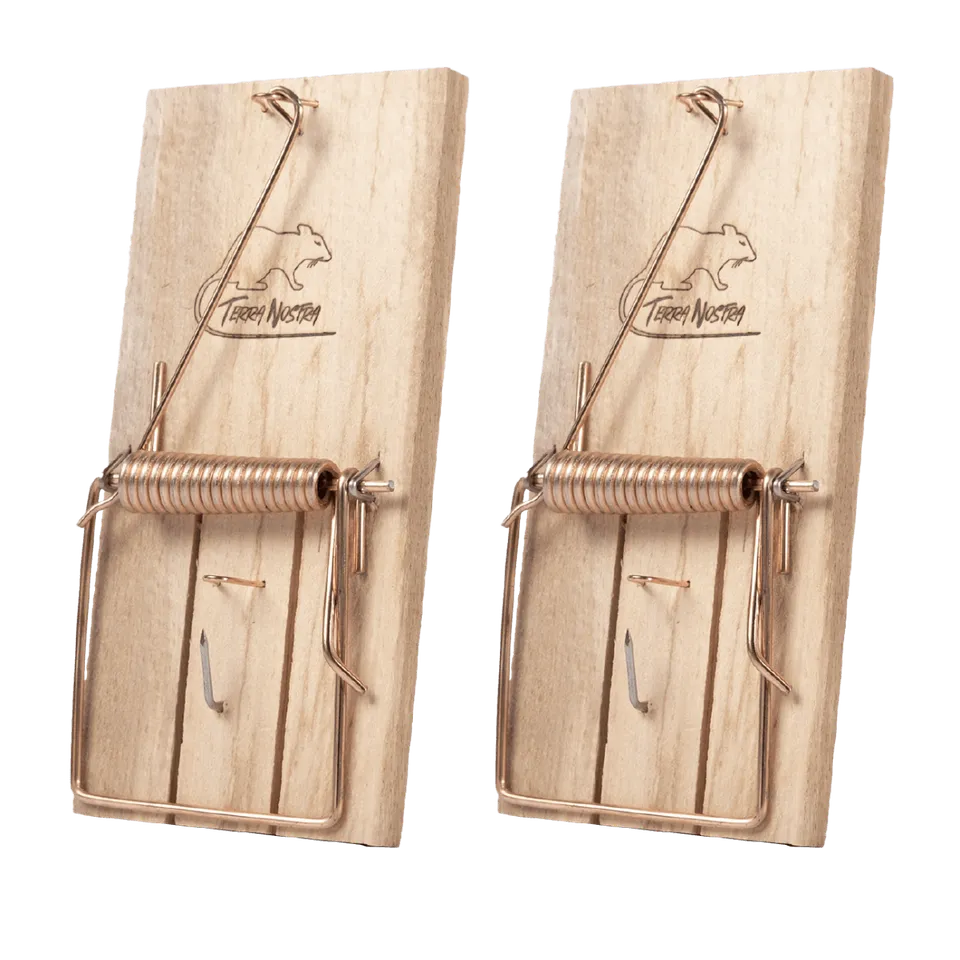 Terra Nostra tapette rats souris bois grande lot de 2 mecanique