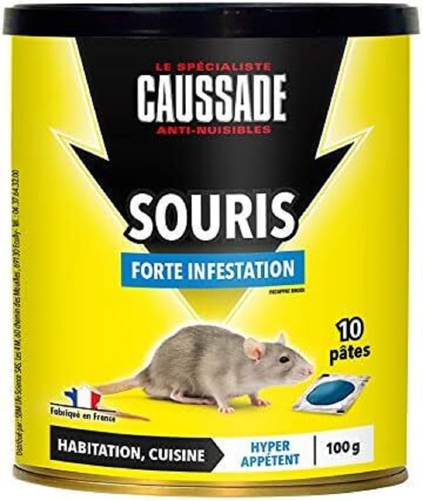 Caussade Anti-Souris PATAPPAT BRODI raticide pâtes 100g infestation
