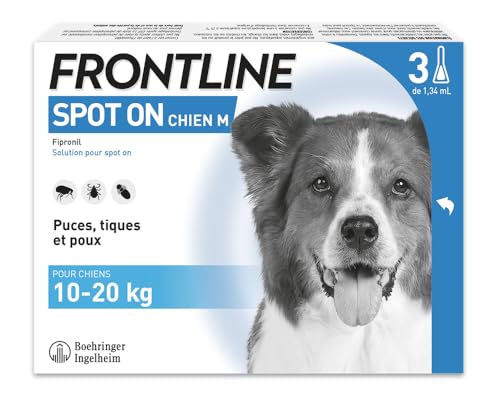Frontline Spot-on Chien M antiparasitaire 3 pipettes 10-20 kg