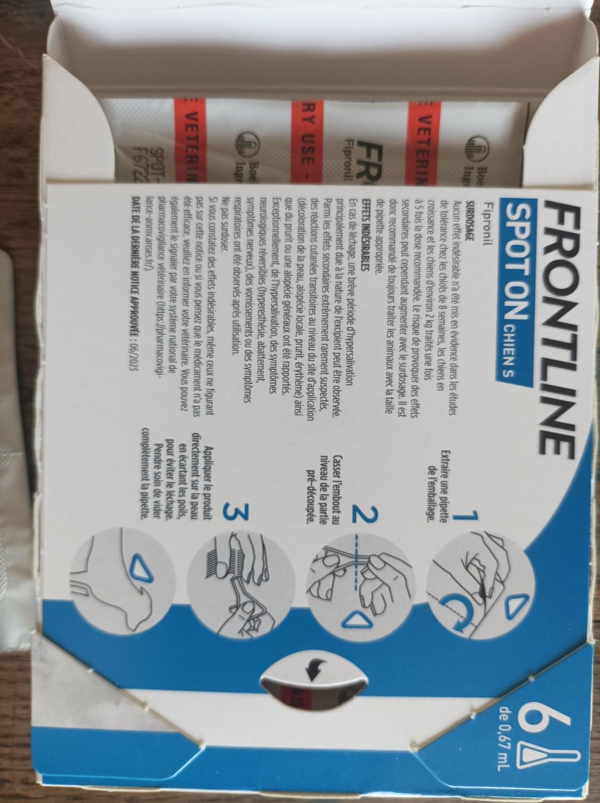Frontline Spot On chien 2-10kg 6 pipettes puces tiques