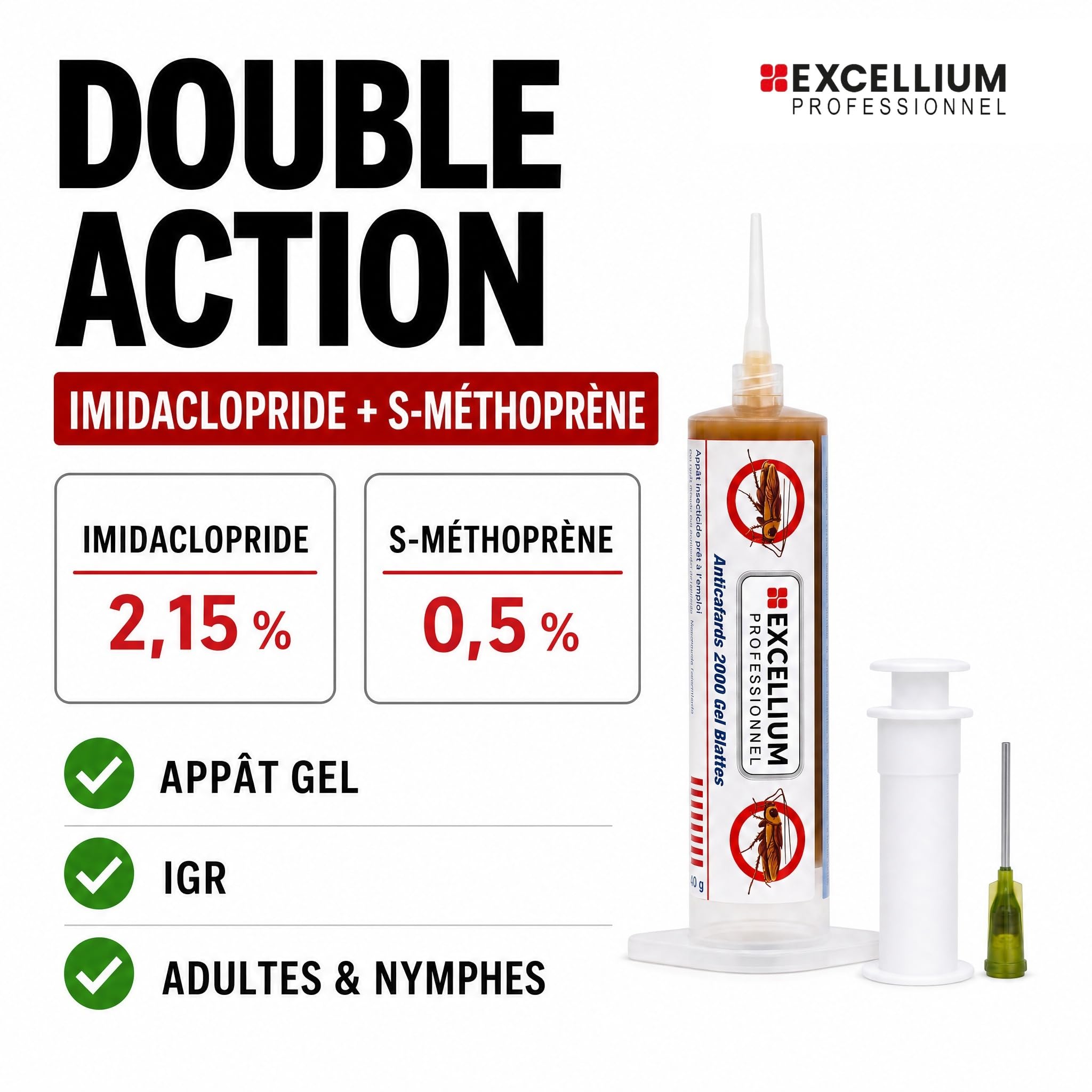 Excellium Professionnel Gel Appât Anti-Cafards IGR 40g