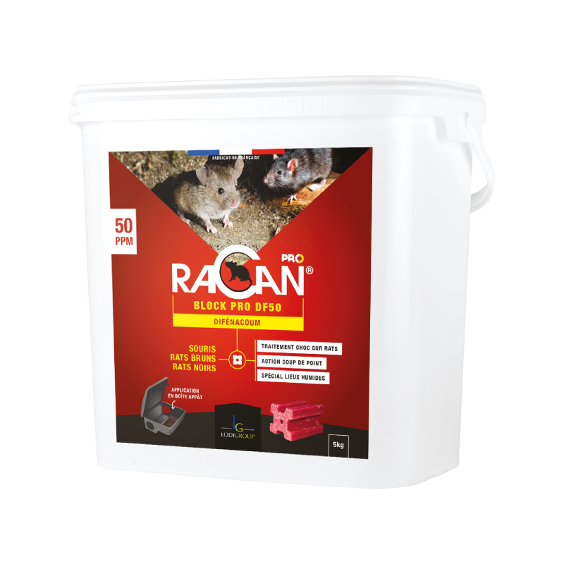 Phobi Racan Block Pro DF50 raticide blocs 5 kg souris