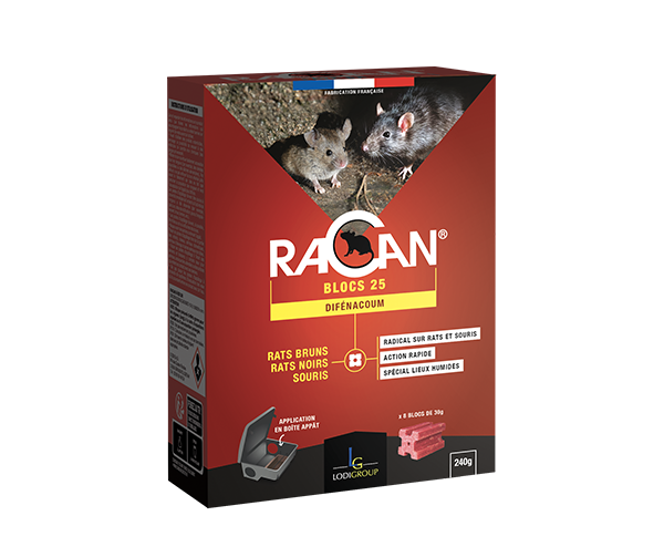 Racan Blocs 25 raticide blocs 240 g difénacoum