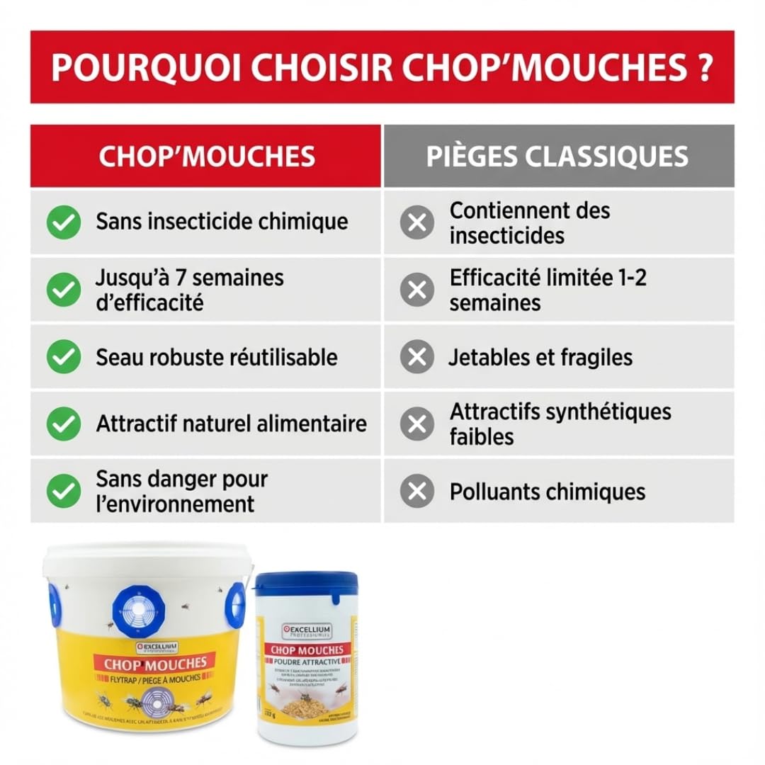 Excellium Chop'Mouches piège à mouches extérieur seau 240 g