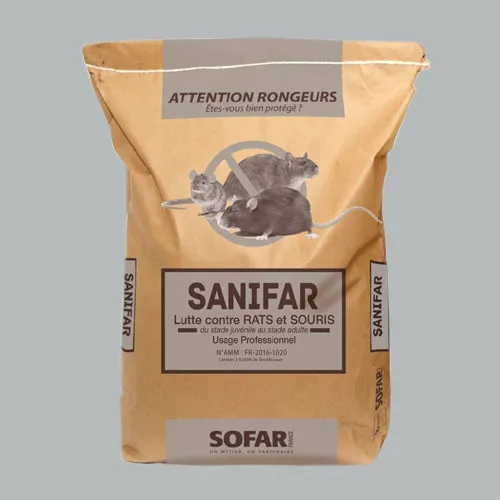 Ratunion 2000 Sanifar avoine décortiquée raticide