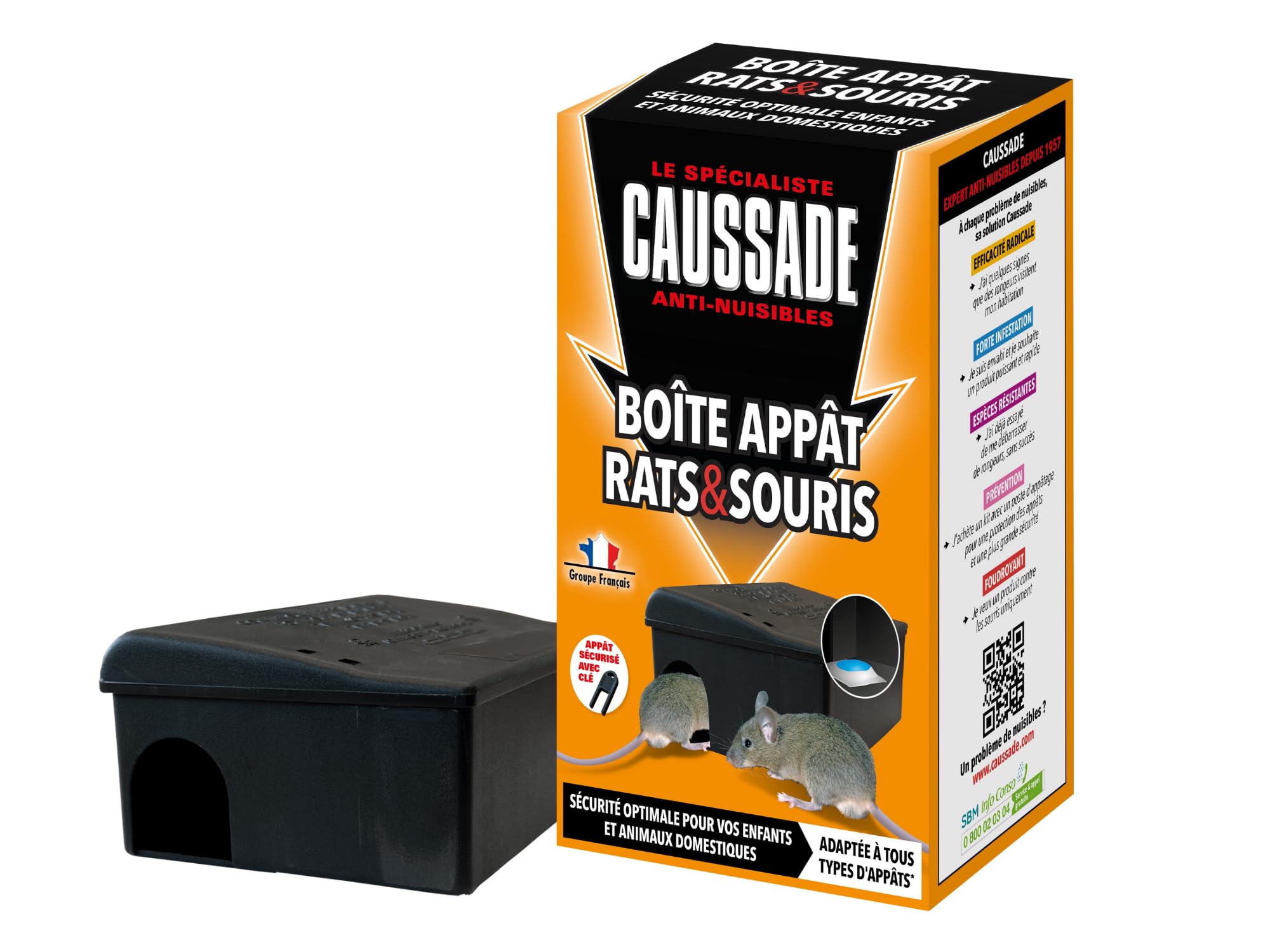 Caussade Boîte Appât rats souris boîte sécurisée à clé