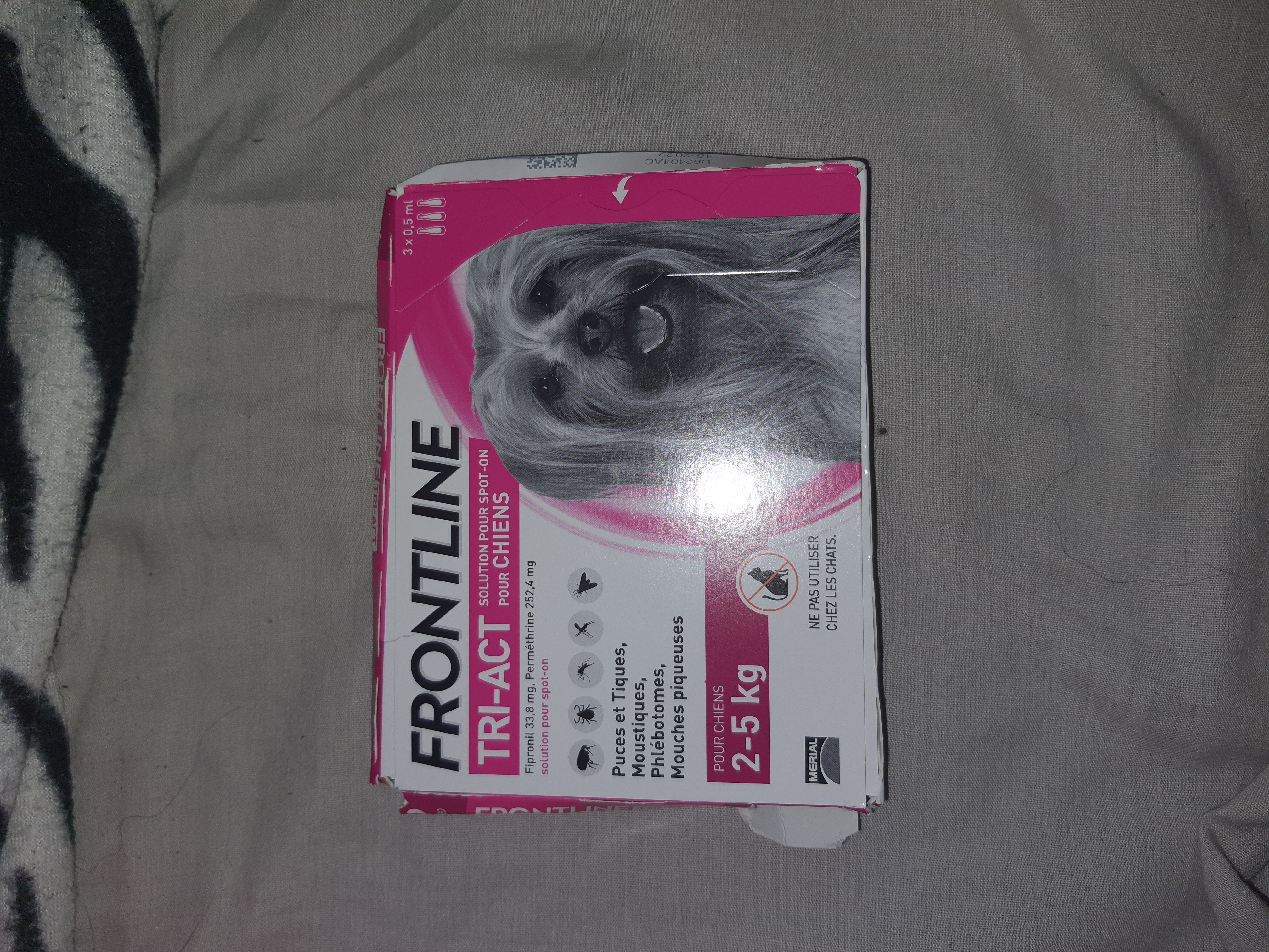 Frontline Tri-Act Chien XS antiparasitaire 2-5 kg 3 pipettes puces