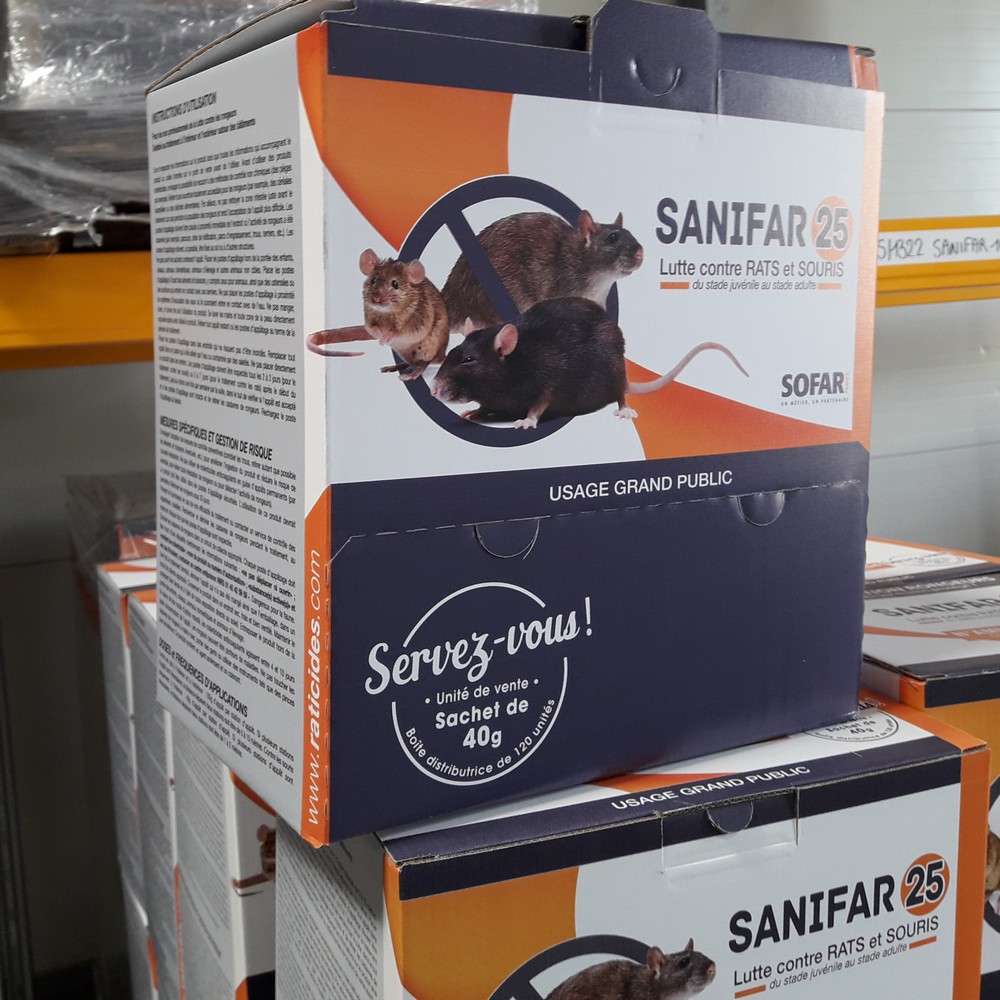 Ratunion 2000 Sanifar 25 raticide avoine sachet 40g