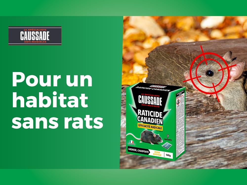 Caussade Canadien 7 Sachets Céréales raticide 140g